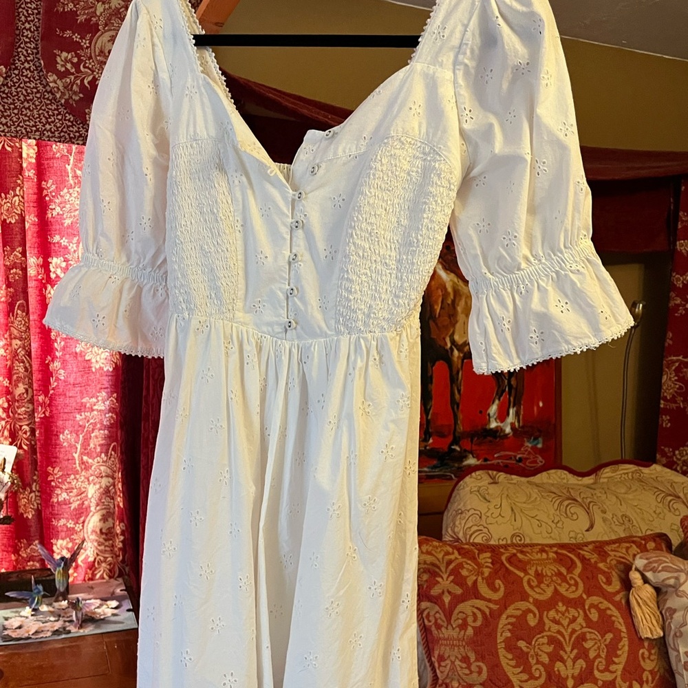 Spell White Eyelet Dress